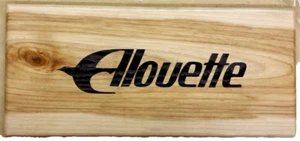 Alouette Vintage Snowmobile Etched Wood Display plaque Handmade! - Imagen 1 de 5