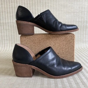 Madewell Brady Lowcut Bootie Womens Size 6.5 Black Leather D Orsay Heel Shoes - Picture 1 of 22