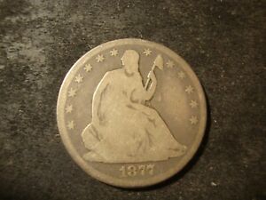 1877-CC G VG Seated Liberty Half Dollar Nice Looking Coin NCX