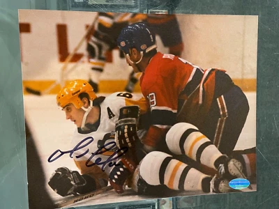 FOTO FIRMADA 8X10 DE LOS PINGÜINOS DE MARIO LEMIEUX CARTA DE FUNDACIÓN DE LEMIEUX 3 Foto 1 de 2