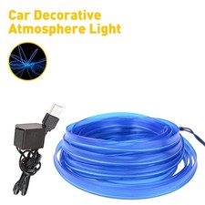 5M LED Car Interior EL Wire Neon String Strip Lights Atmosphere Glow Decor Lamp