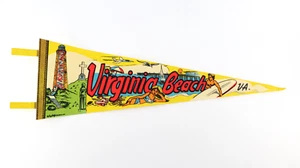 21" Virgina Beach Virgina Vtg 70s Souvenir State Travel Pennant - Picture 1 of 7