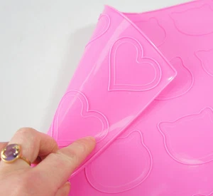 HEARTS and KITTY / TEDDY Macaron Macaroon Silicone Baking Mat Mould Mold - Picture 1 of 4