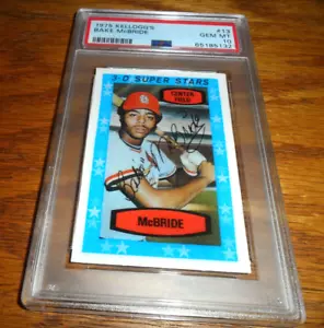 1975 KELLOGGS 3D BASEBALL #13 BAKE McBRIDE STL CARDINALS RARE PSA 10 GEM MINT - Picture 1 of 2