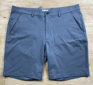 Hickey Freeman Chino Stretch Shorts Gray Mens 38 Athleisure Golf Classiccore EUC - Picture 1 of 7