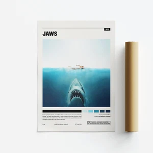 Jaws, Minimalist Movie / Film Art Poster - Picture 1 of 5