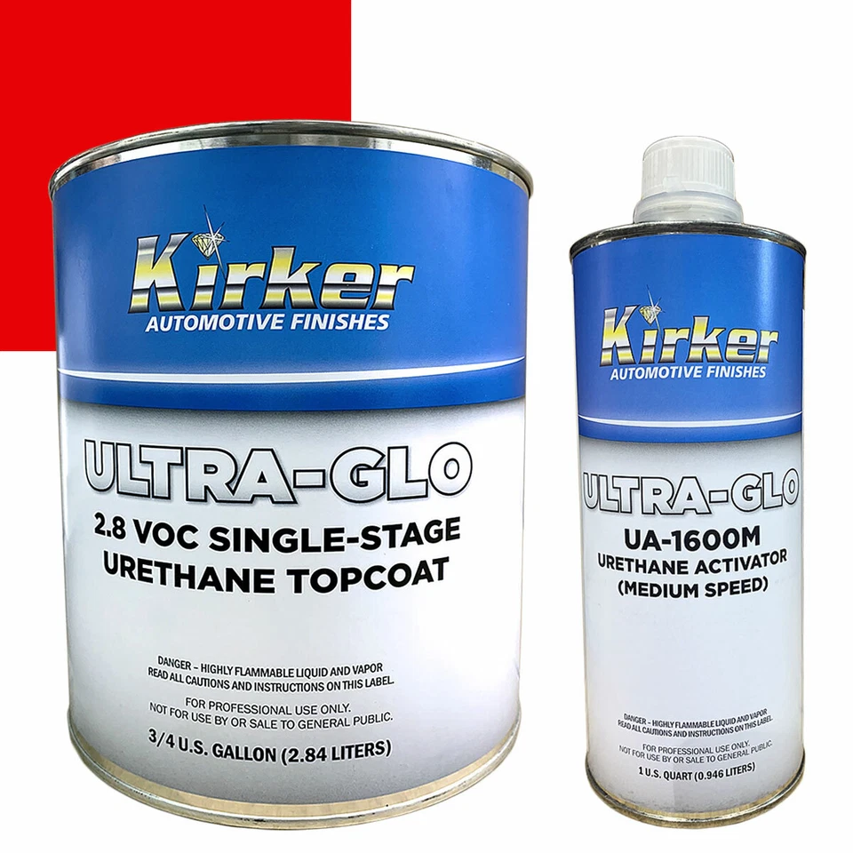 Pintura roja para automóvil Kirker Ultra-Glo Performance 0,75 galones UA-51441 y activador medio Foto 1 de 4