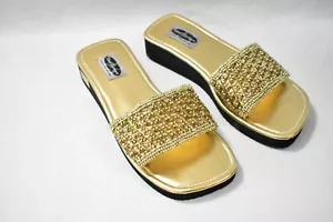 Scarpe Ben Berger sandali slides oro taglia large donna nuove - Foto 1 di 7