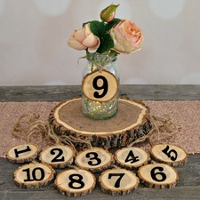 Rustic Wooden Hanging Ornament Wedding Table Craft Home Decor 1-10 Numbers DIY
