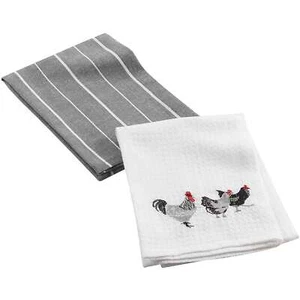 Set strofinacci da cucina Douceur d'intérieur canovacci 2 pezzi 100% cotone 4228 - Photo 1/4