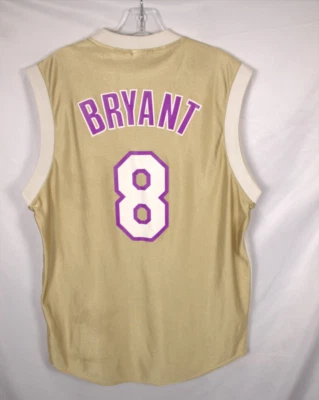 Kobe Bryant Lakers 2001 Finals Adult NBA Majestic Jersey #8 MED Gold back - Image 1 of 4