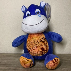 Hippo plush NWT Plush from A&A Global Blue Hippo Orange Shiny Belly Clean 11” - Picture 1 of 11