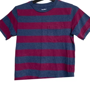 Gap Kids Large Stripe Red Blue Short Sleeve T-Shirt Small 6-7 Years Old - Picture 1 of 7