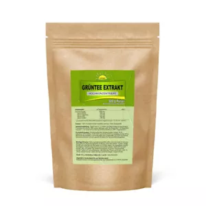 Grüntee Extrakt (hochkonzentriert, ohne Zusätze, 80 Mesh), 500g Pulver, Bonemis® - Bild 1 von 2