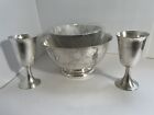 Vintage Sheridan Silver Plated Champagne Bowl With Ice Bucket & 2 Goblets. As Is