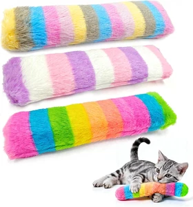 Katzenspielzeug Kissen 3er Pack, weiches Katzen Kätzchen Spielzeug mit Katzenminze innen interaktives Spielzeug - Bild 1 von 12
