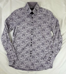 Coogi Classic Shirt Mens Large 18 32/33 Long Sleeve Button Down Purple Floral - Picture 1 of 8