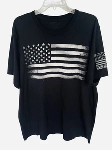 Camiseta negra manga corta Bonehead Outfitters talla 2X algodón cuello redondo patriota - Imagen 1 de 6