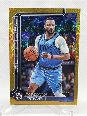 2025-26 Topps NBA Norman Powell Gold Speckle Foil #19/50 Clippers #144 Foto 1 de 4