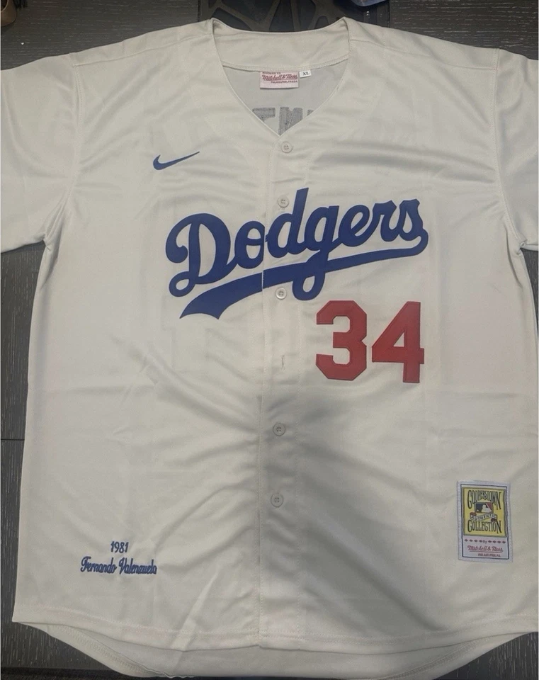 Vintage Fernando Valenzuela Dodgers Jersey - Cooperstown Collection - Size L - Image 1 of 4