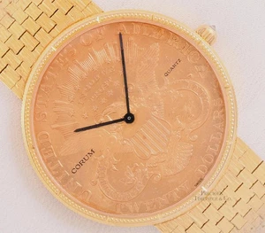 Corum 18K 20K Yellow Gold 20 Dollar Double Eagle Coin Watch 1900 Vintage - Picture 1 of 1