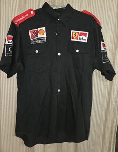 Vintage Ferrari Marlboro Vodafone Shell Bridgestone F1 Racing Black Shirt XL 96' - Picture 1 of 9