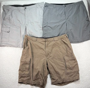 Columbia Duluth Wrangler Lot of 3 Cargo Shorts Men's Size 44 Gray Khaki Outdoor - Picture 1 of 18