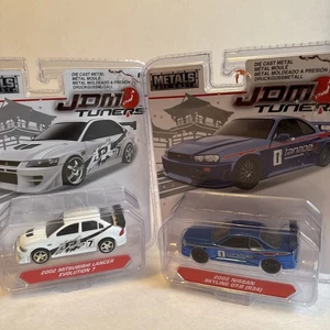 Lot Of 2 JADA JDM TUNERS SERIES 2002 NISSAN SKYLINE GT-R & Mitsubishi Lancer Evo - Picture 1 of 5