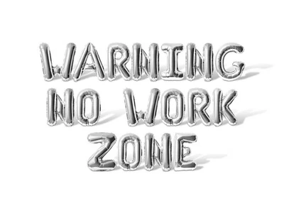 WARNING NO WORK ZONE Letter Balloon Banner - Retirement Party Decorations - Image 1 of 4
