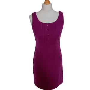 Hobbs NW3 UK 8 Purple Wool Pinafore Shift Dress - tiny hole - Picture 1 of 8