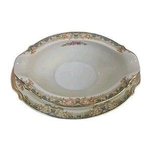 Barco de salsa camelot Japón ocupado Noritake de colección con placa base adjunta  - Imagen 1 de 4