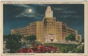 VTG Postcard -New Army & Navy Hospital by Moonlight, Supervised by Government AR - Picture 1 of 2