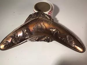 Posacenere Boomerang vintage Australia rame 8" - Foto 1 di 12