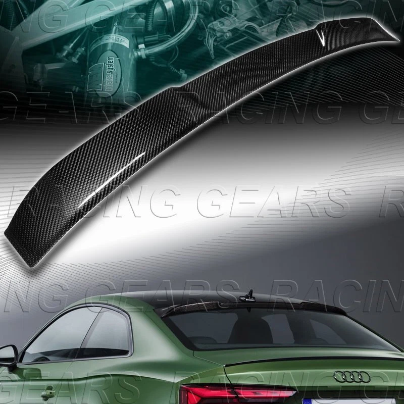 SPOILER DE JANELA DE TETO TRASEIRO DE FIBRA DE CARBONO REAL AJUSTE 17-21 AUDI A5 S5 RS5 2DR - Imagem 1 de 4