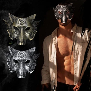 2 X Steampunk Venetian Halloween Wolf Masquerade Mask Adult Cosplay Costume - Picture 1 of 5