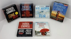 6 Audiobooks Lot Patricia Cornwell, Kay Hooper, & Danielle Steel Romance Mystery - Picture 1 of 5