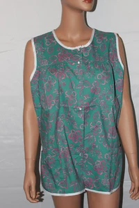 NEW EASY ESSENTIALS SNAP SMOCK COBBLER APRON TROPICAL FLORAL M L 1X 2X 3X 4X - Picture 1 of 5