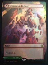 MTG Zendikar Rising Foil 287 Borderless Cragcrown Pathway / Timbercrown Pathway