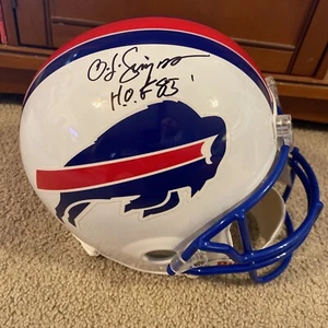 🔥 Casco de tamaño completo autografiado por OJ Simpson Buffalo Bills firmado - certificado de autenticidad JSA HOF85 - Imagen 1 de 8