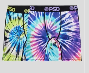 PSD Boy's Youth Boxer Briefs 2 Pair Tie-dye bright dye youth X Large (26-28) -๐ - Picture 1 of 8