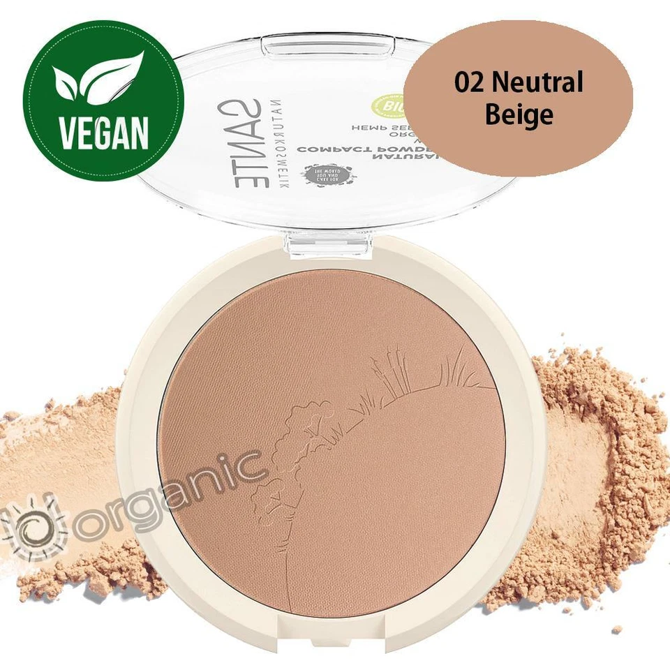 Polvo facial prensado compacto vegano natural orgánico Sante 02 beige neutro 9 g Foto 1 de 1