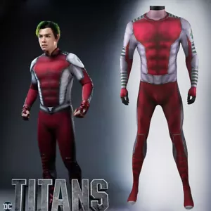 Beast Boy Jumpsuit Teen Titans Cosplay Costume For Adult Kids Bodysuit Halloween - Picture 1 of 17