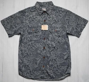 Camisa con botones Momotaro $200 ligera índigo flor tonal jacquard 06-113 38 S - Imagen 1 de 7