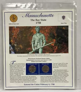 2000 Postal Commemorative Society Statehood Quarter/francobolli ~ Massachusetts P & D - Foto 1 di 7
