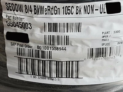 Southwire 550450 8/4C Seoprene SEOOW 600V 105C TPE Portable Power Cable Cord/5ft - Image 1 of 4