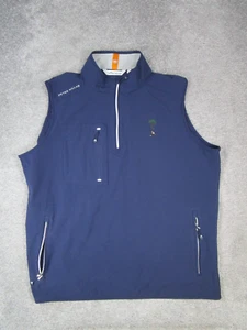 Peter Millar Vest Mens Large Blue Golf Full Zip *Logo - Picture 1 of 11