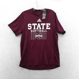 Mississippi State Bulldogs Shirt Mens Medium Red Softball Tee Adidas College New - Picture 1 of 8