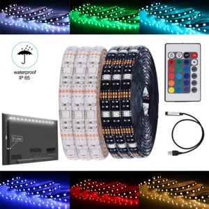1M-5M Flexible RGB LED Strip Light USB 5V Cable Waterproof + Remote TV BackLight - Picture 1 of 14
