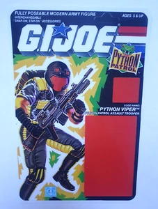 REPRO GI JOE PERSONALIZZATA PYTHON PATROL VIPER CARDBACK Modellino File Card MOC - Foto 1 di 2