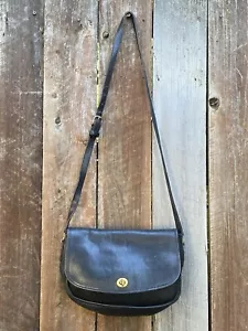 Vintage Coach City Bag Crossbody Purse Black Leather - Picture 1 of 16